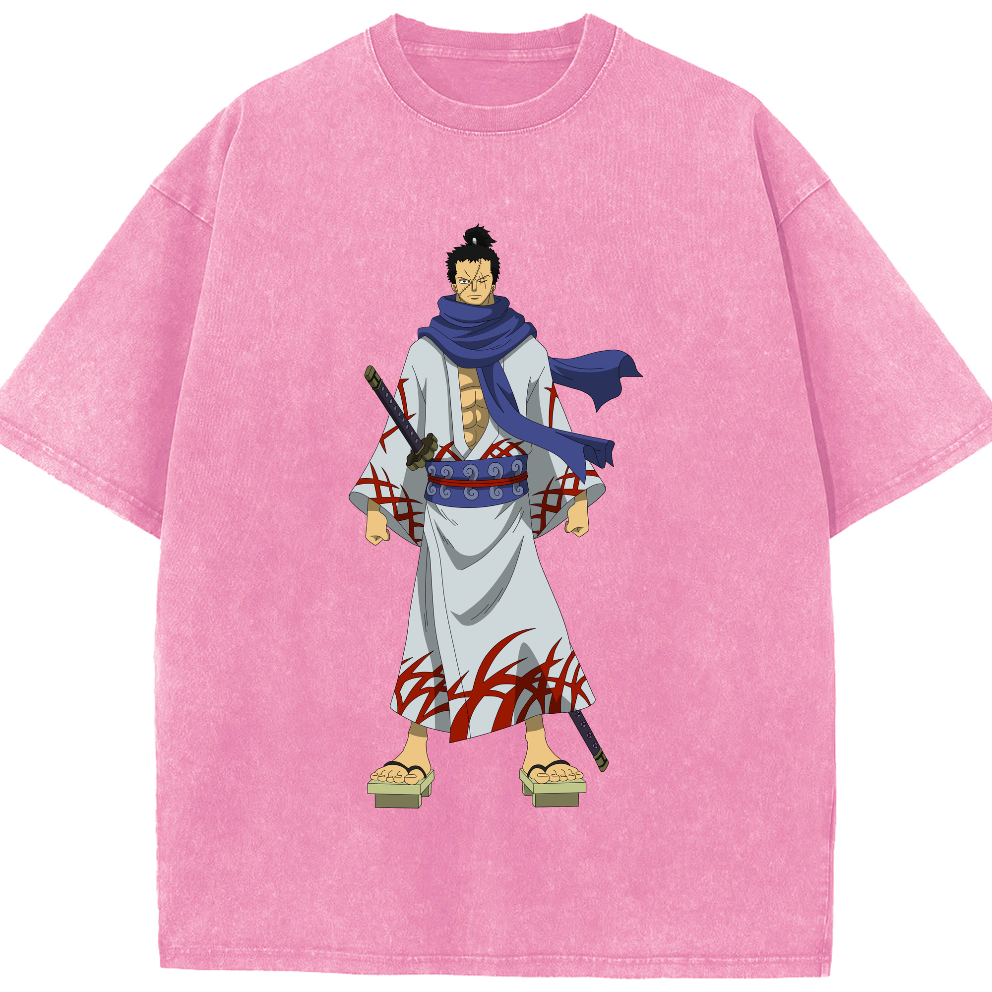 ワンピース ロロノア・ゾロ ONE PIECE Roronoa Zoro 綿100% ヴィンテージ風 半袖Tシャツ（フロントプリント）